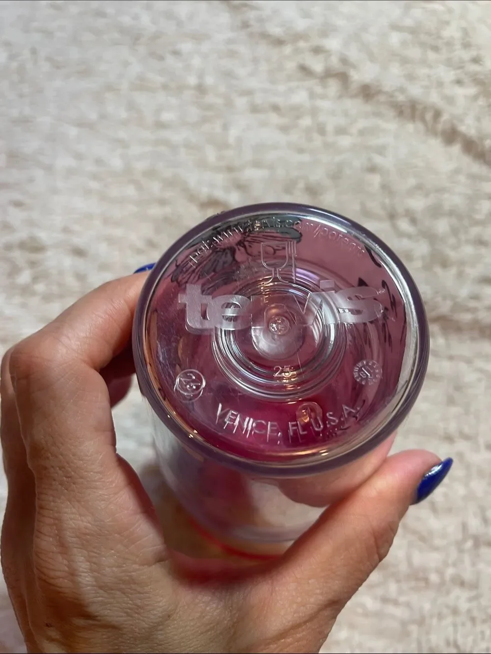 Pink Floral Travel Tumbler with Lid - 
